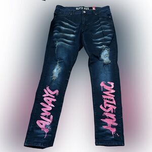 Black Pike Always Hustling Distressed Men’s Jeans